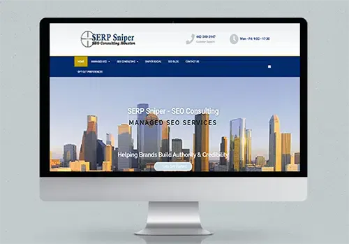 SERP Sniper website mock-up