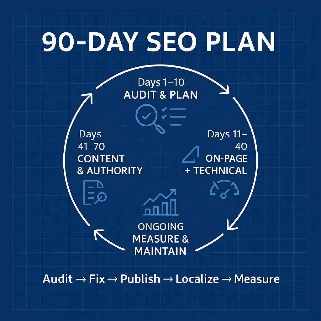 90-Day SEO plan infographic
