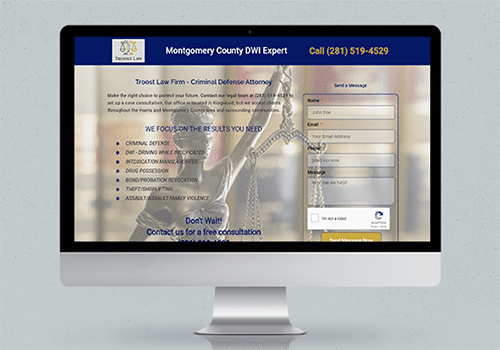Troost Law Firm website mock-up