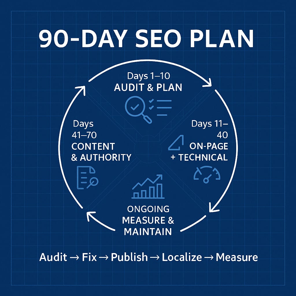 90-Day SEO plan infographic